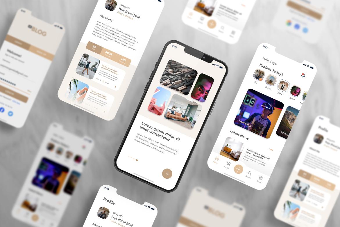 UI - UX App Presentation - Phone Mockup | Premium & Free PSD Mockup Store
