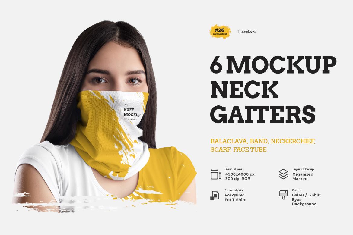 6 Mockups Neck Gaiters | Premium & Free PSD Mockup Store