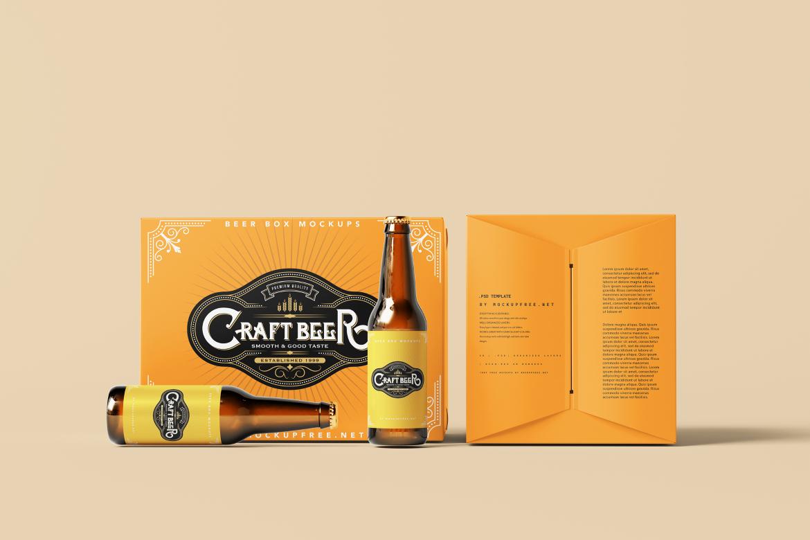 Beer Bottle Box / Carrying Case Mockups | Premium &amp; Free PSD Mockup Store